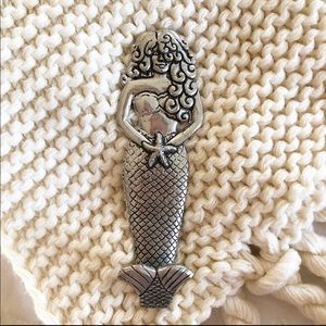 Vintage Pewter Mermaid Wall Hook